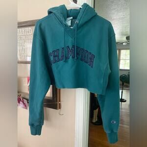 Champion reverse weave cropped hooded sweatshirt